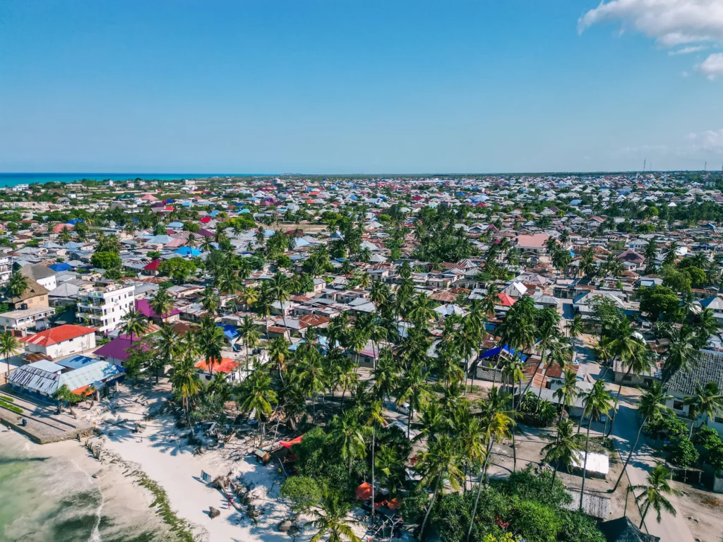 Aerial view of Nungwi Beach, Zanzibar