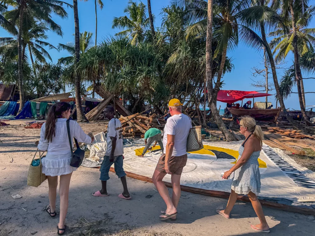Ella McKendrick getting a guided tour by a local in Zanzibar