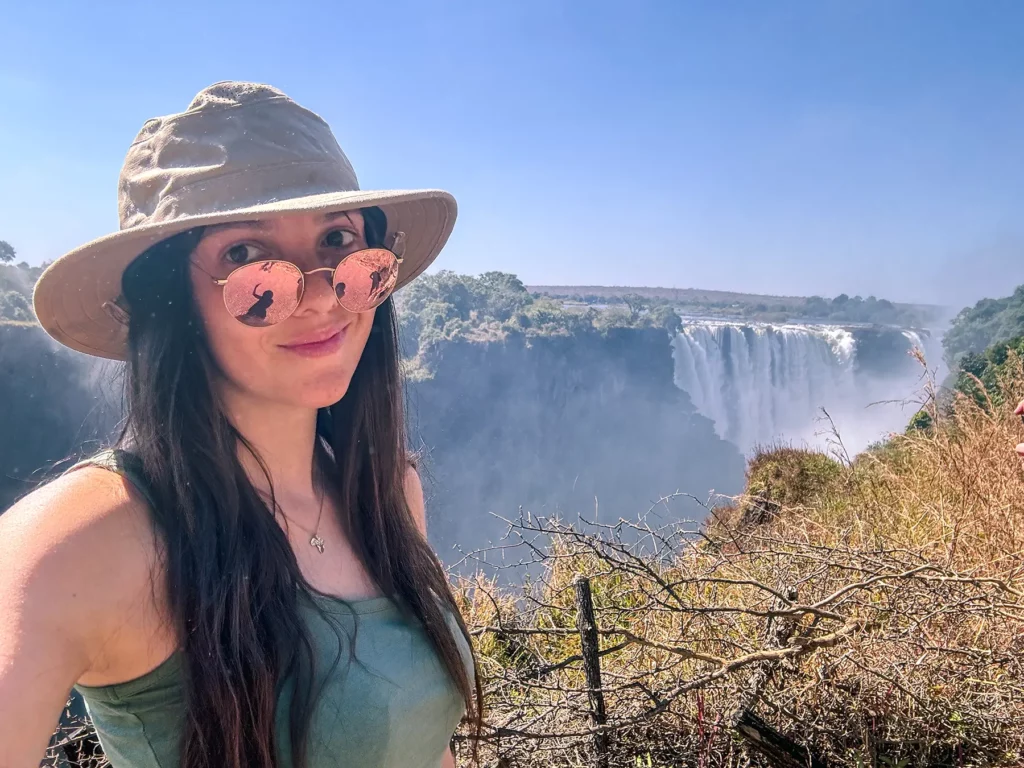 Ella Mckendrick at Victoria Falls, Zimbabwe