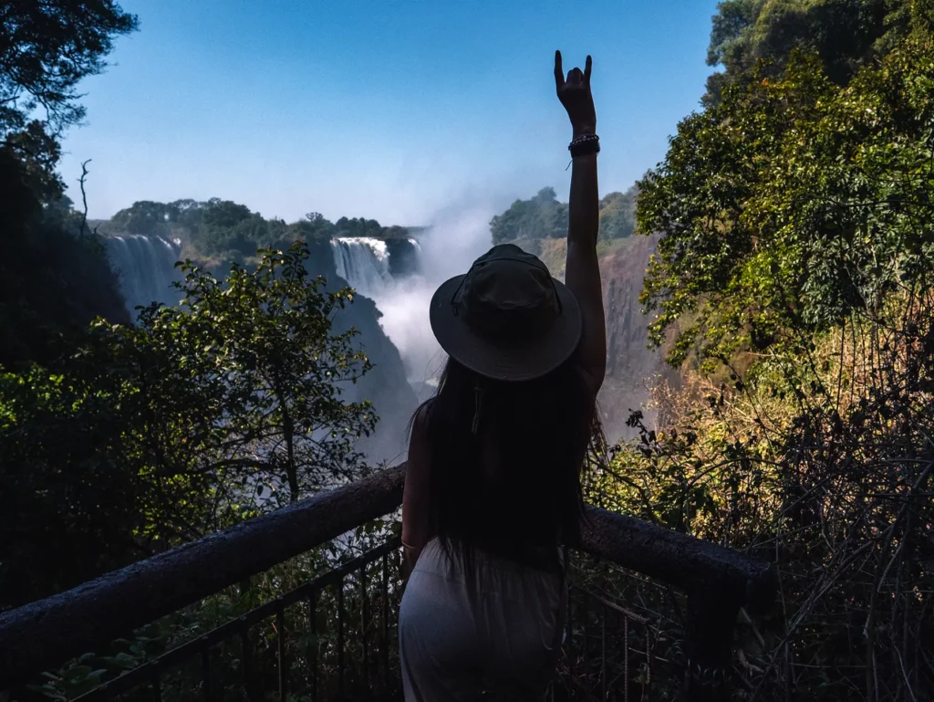 Ella Mckendrick at Victoria Falls, Zimbabwe