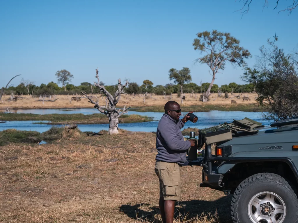 Tea break in Khwai Conservation Area, Okavango Delta, Botswana
