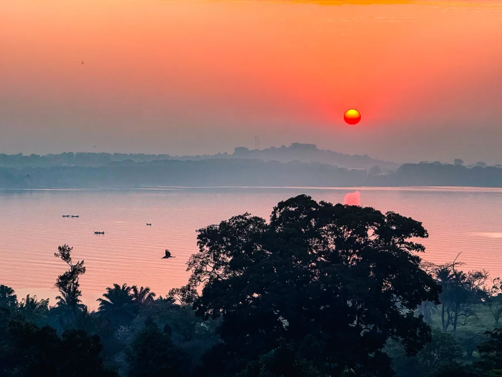 Sunset over Lake Victoria in Entebbe, Uganda