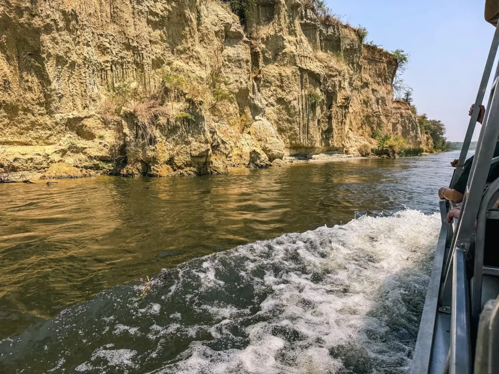 Boat safari in River Nike in Murchison Falls, Uganda