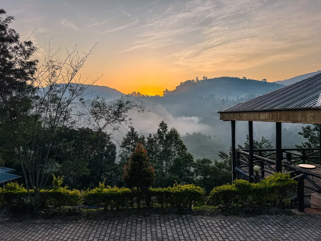 Rushaga Gorilla Lodge with views across Bwindi Impenetrable Forest, Uganda