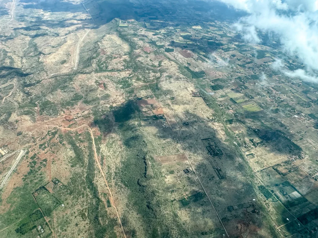 The Great Rift Valley viewed from the air in Kenya