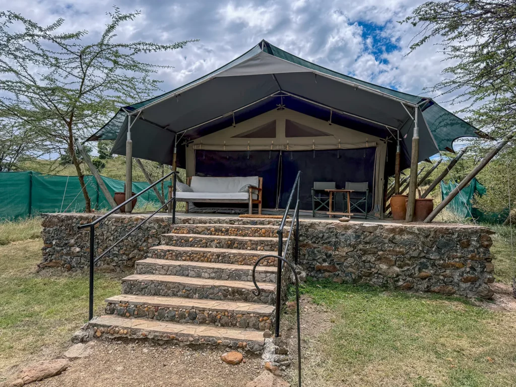 A tented camp in the middle of the Maasai Mara in Kenya