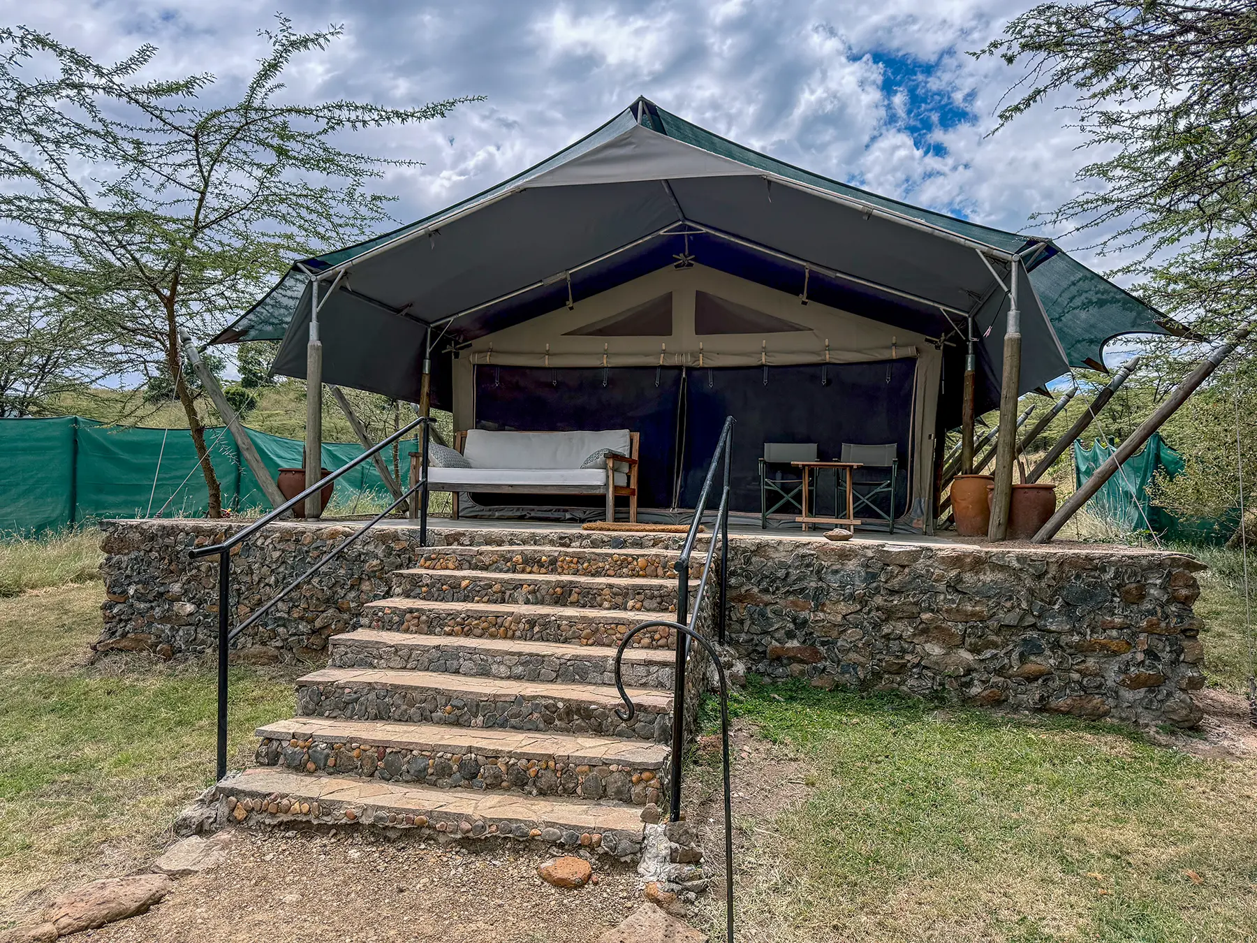 A tented camp in the middle of the Maasai Mara in Kenya