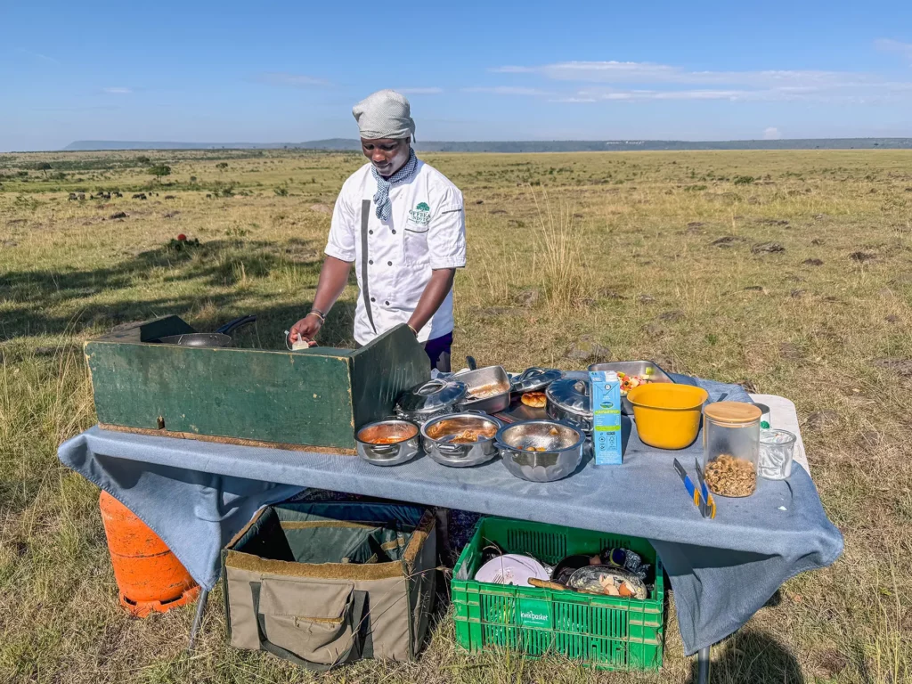 Bush breakfast in Maasai Mara